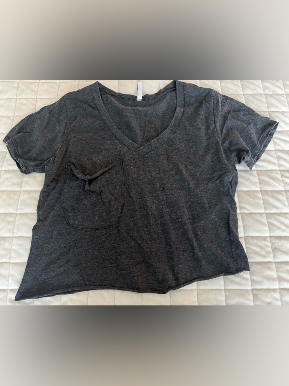 Classic V-Neck Short Sleeve Tee in Charcoal